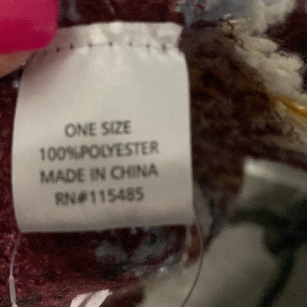 Blanket Scarf Red Wine Cream Denim Blue & Yellow NWT